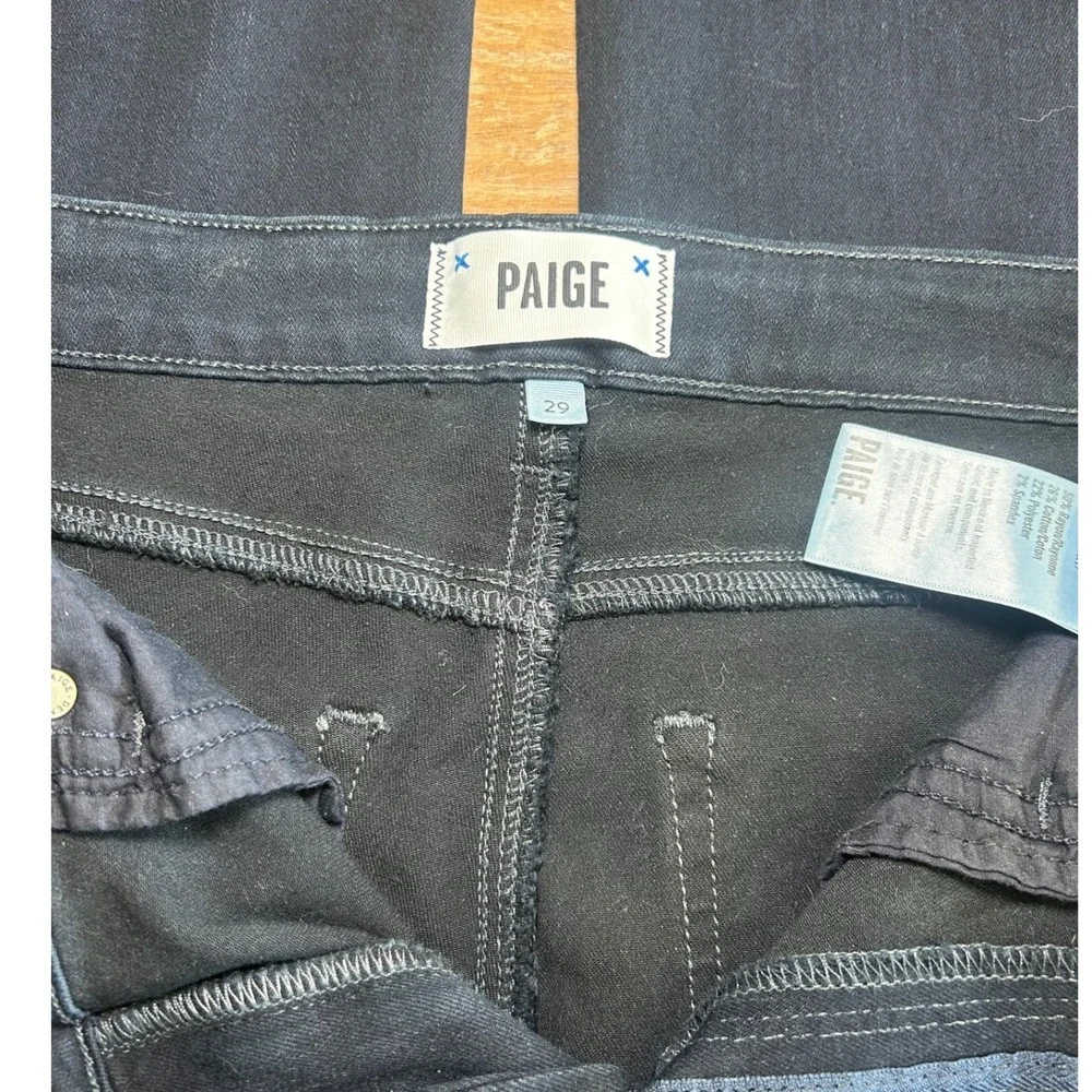 PAIGE Hoxton Ankle Dark Blue High Rise Raw Hem Skinny Jeans Womens Size 29 - Picture 3 of 7